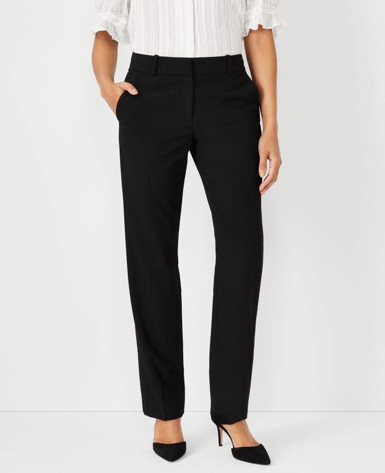 Ann Taylor The Straight Pant In Seasonless Stretch - Classic Fit Size 2 Core Black Women's