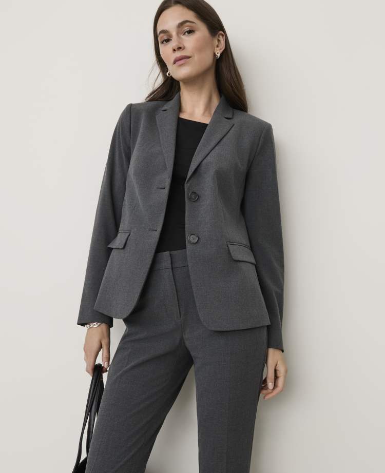 The Notched Two Button Blazer in Seasonless Stretch