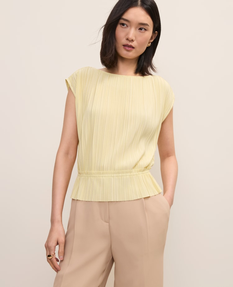 Pleated Ruffle Top