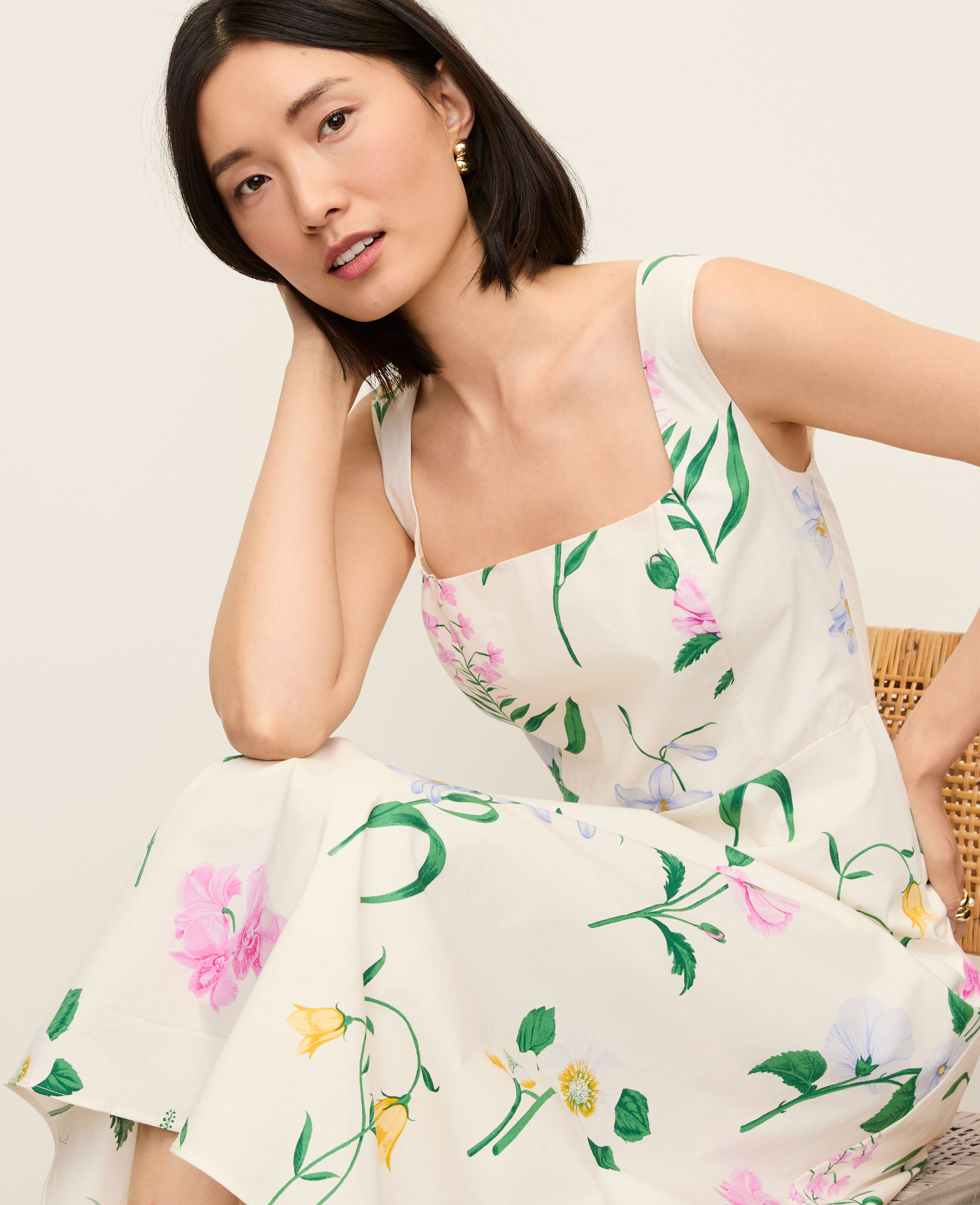 floral fit & flare dress Orchard Glow and Midi  VICI Sleeveless Floral Midi Fit And