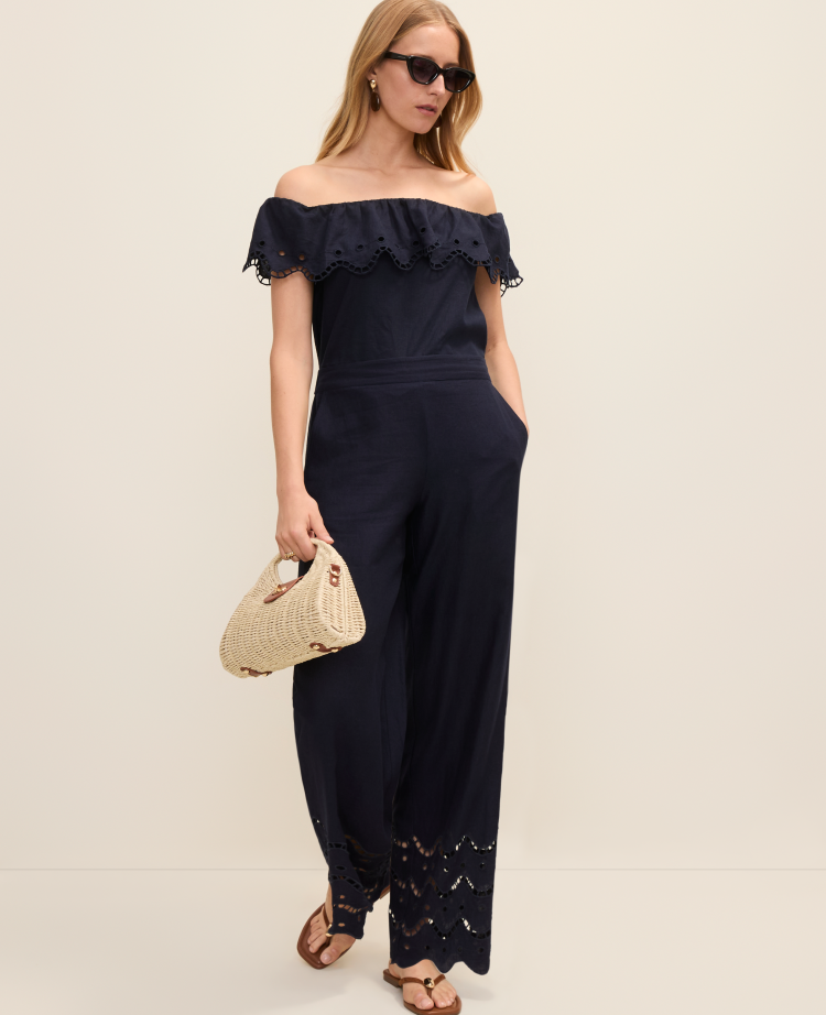 The Easy Wide-Leg Pant in Linen Blend
