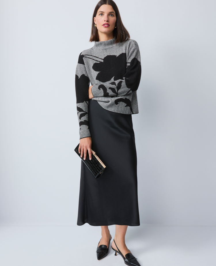 Satin Bias Midi Slip Skirt