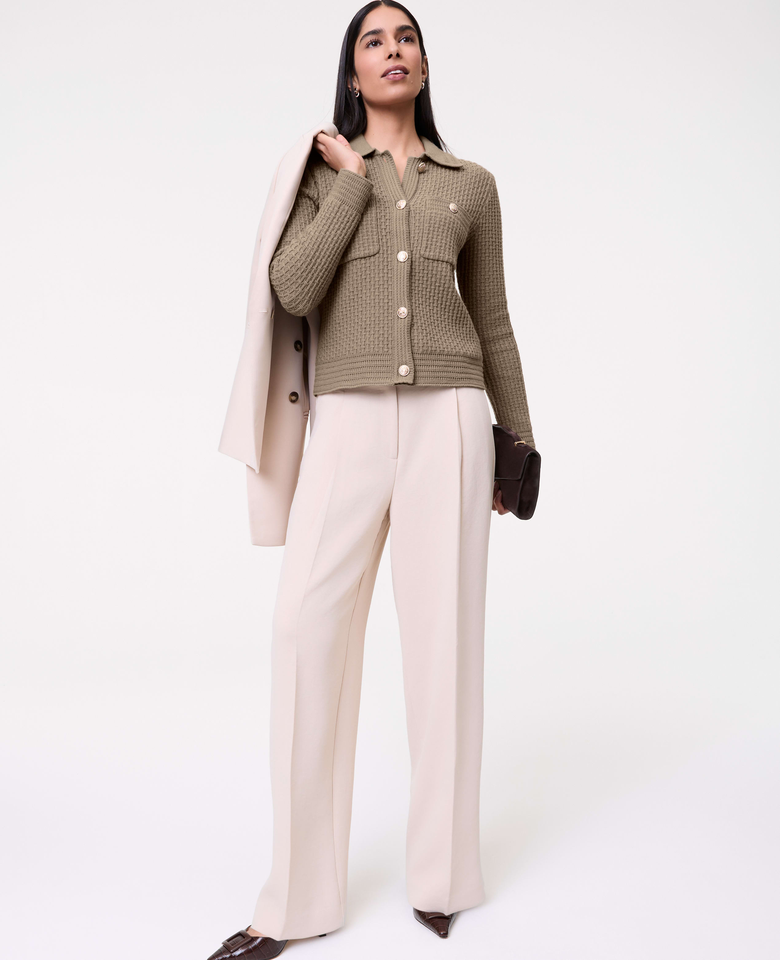 Textured Stitch Sweater Jacket