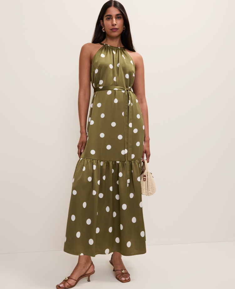 ワンピース her lip to Tiered Polka-Dot Long Dress Polka Dot Tiered Maxi Dress