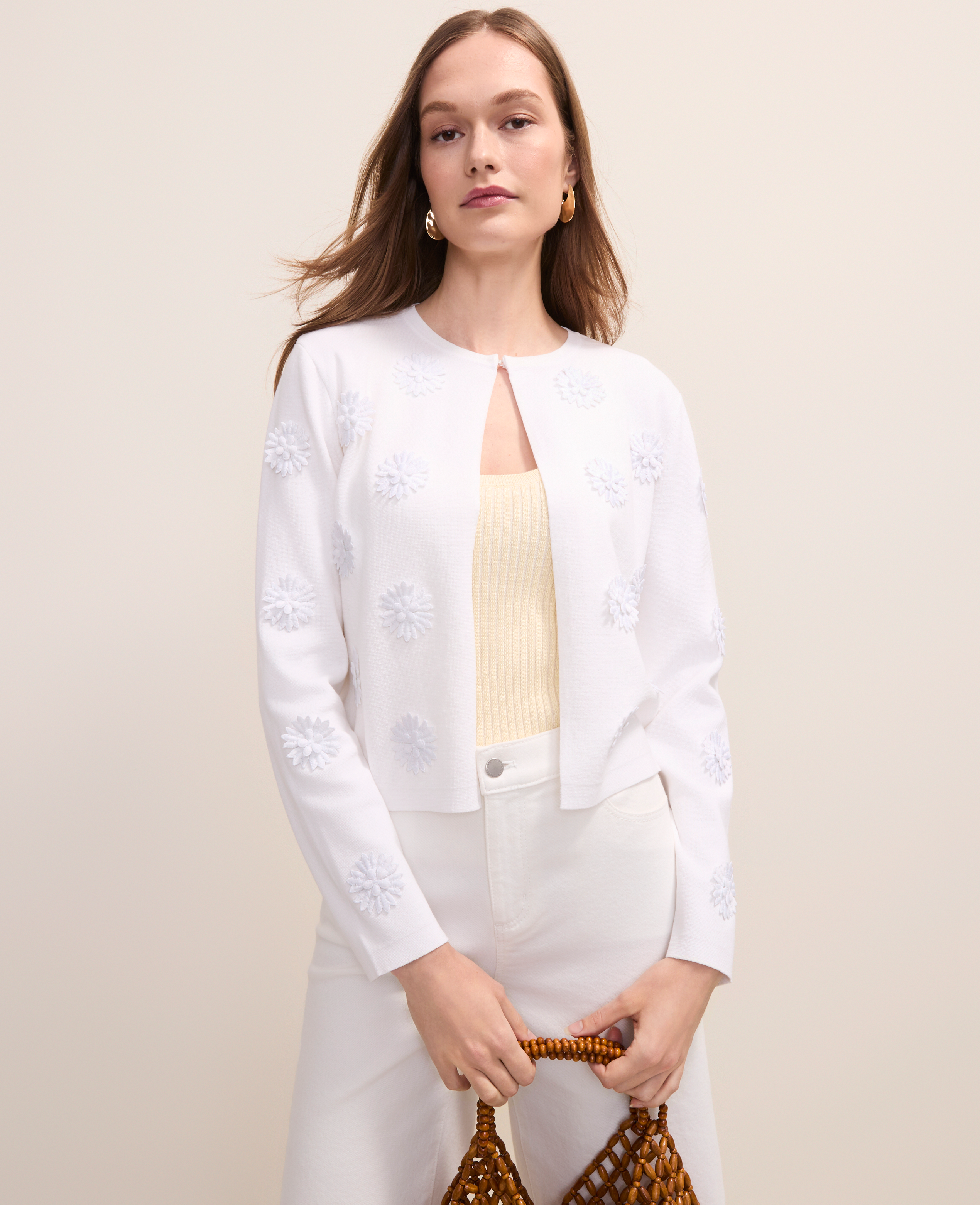 Floral Appliqué Cardigan