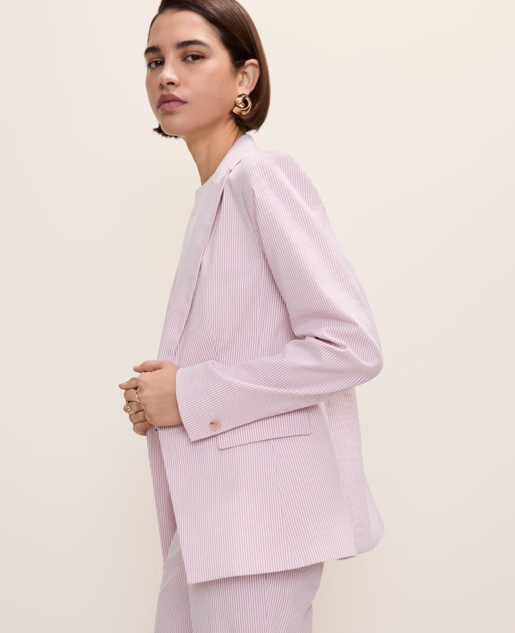 The Single Button Blazer in Seersucker