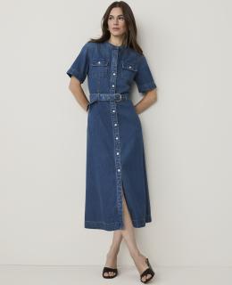 Weekend Belted Denim Shirtdress