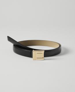 Leather Double Square Buckle Belt