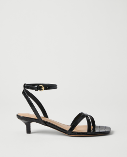 Croco Crossover Heel Sandal