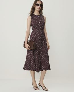 Geo Print Flare Midi Dress