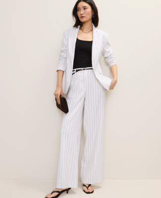 The Pinstripe Wide-Leg Pant in Linen Blend
