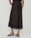 Lace Trim Midi Slip Skirt in Satin - thumbnail 4