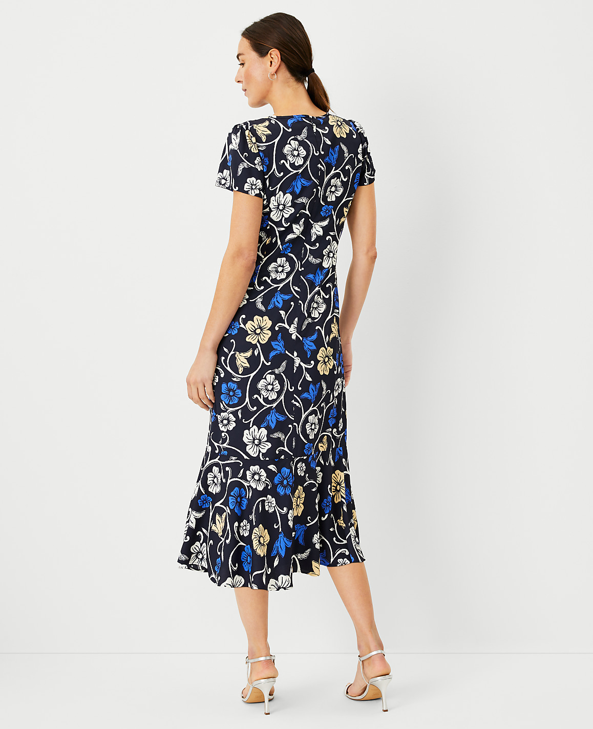 Petite Floral Flounce Sheath Dress