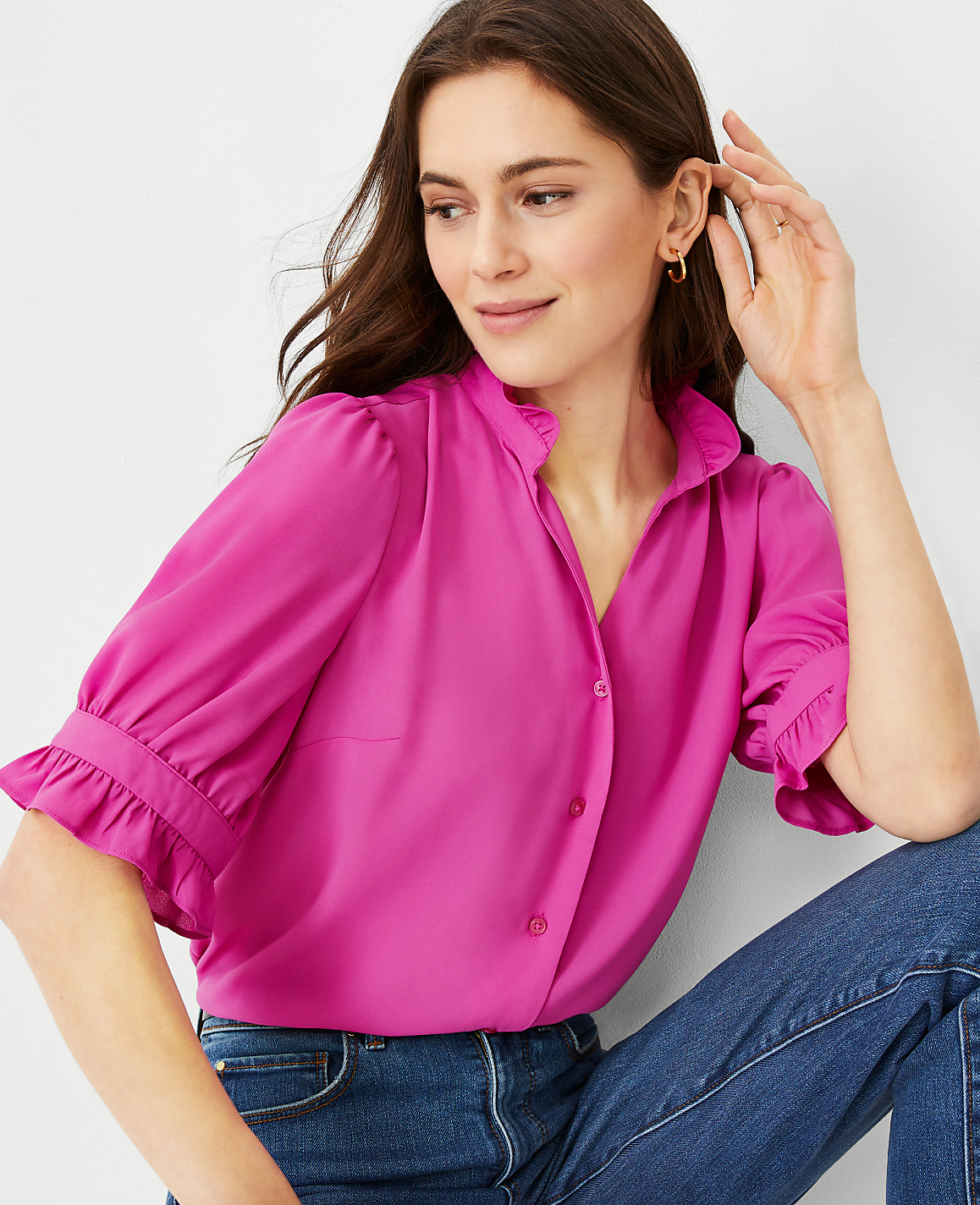 Ruffle Collar Shirt
