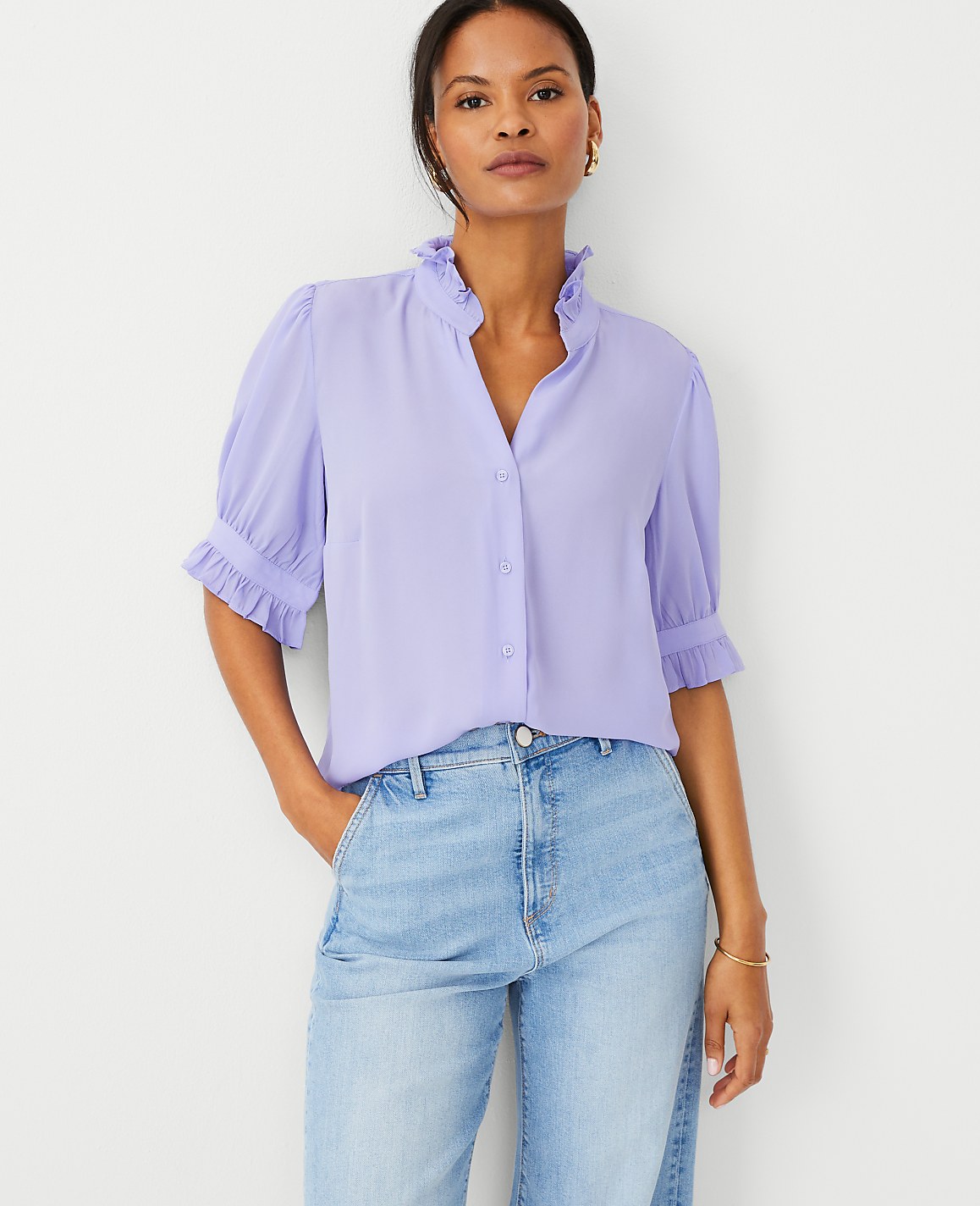 Ruffle Collar Shirt