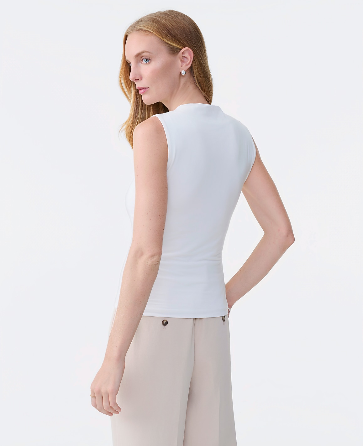 Mock Neck Knit Shell
