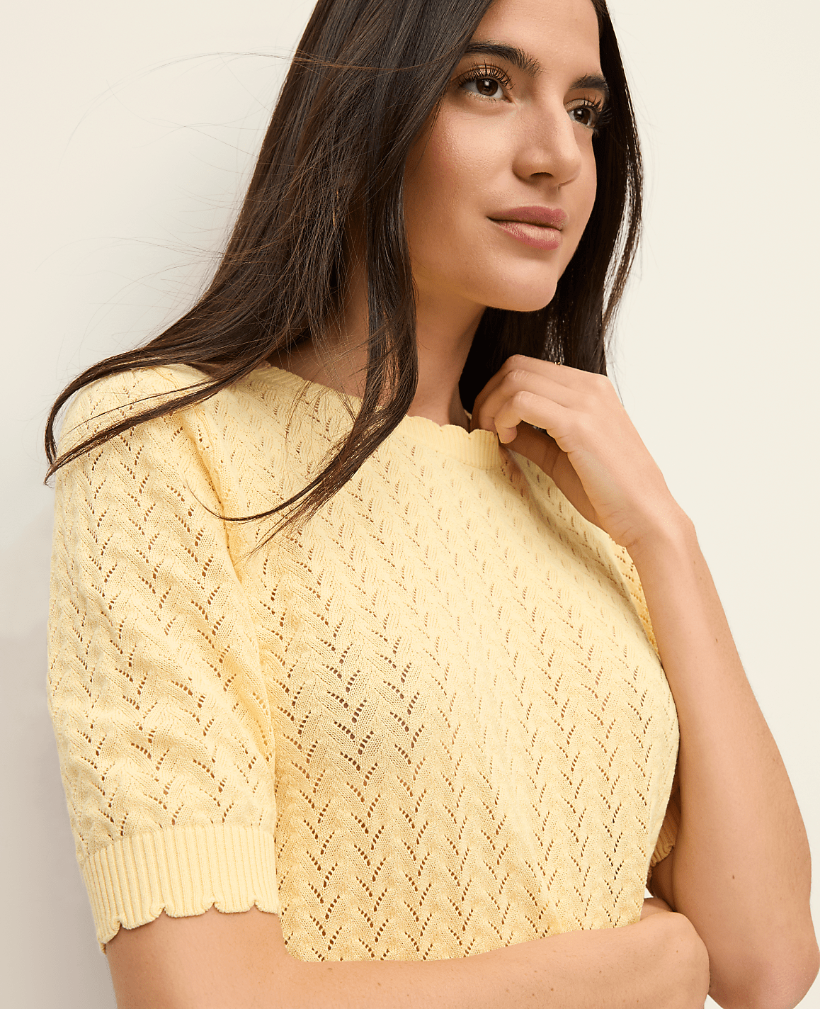 Pointelle Sweater Tee