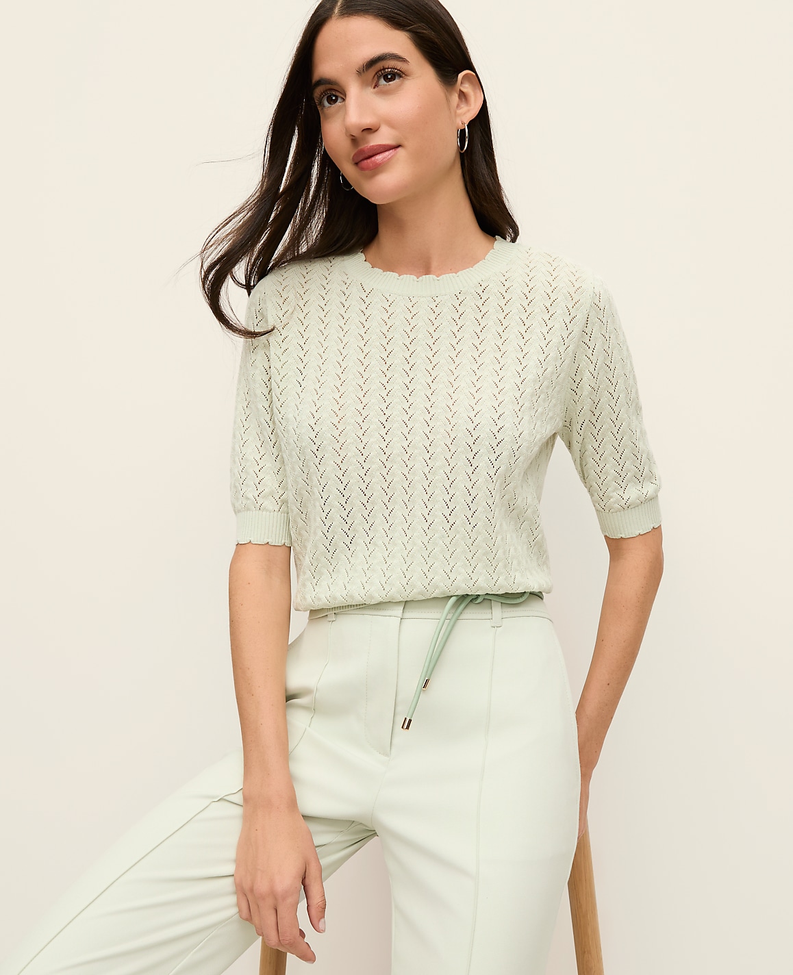 Pointelle Sweater Tee