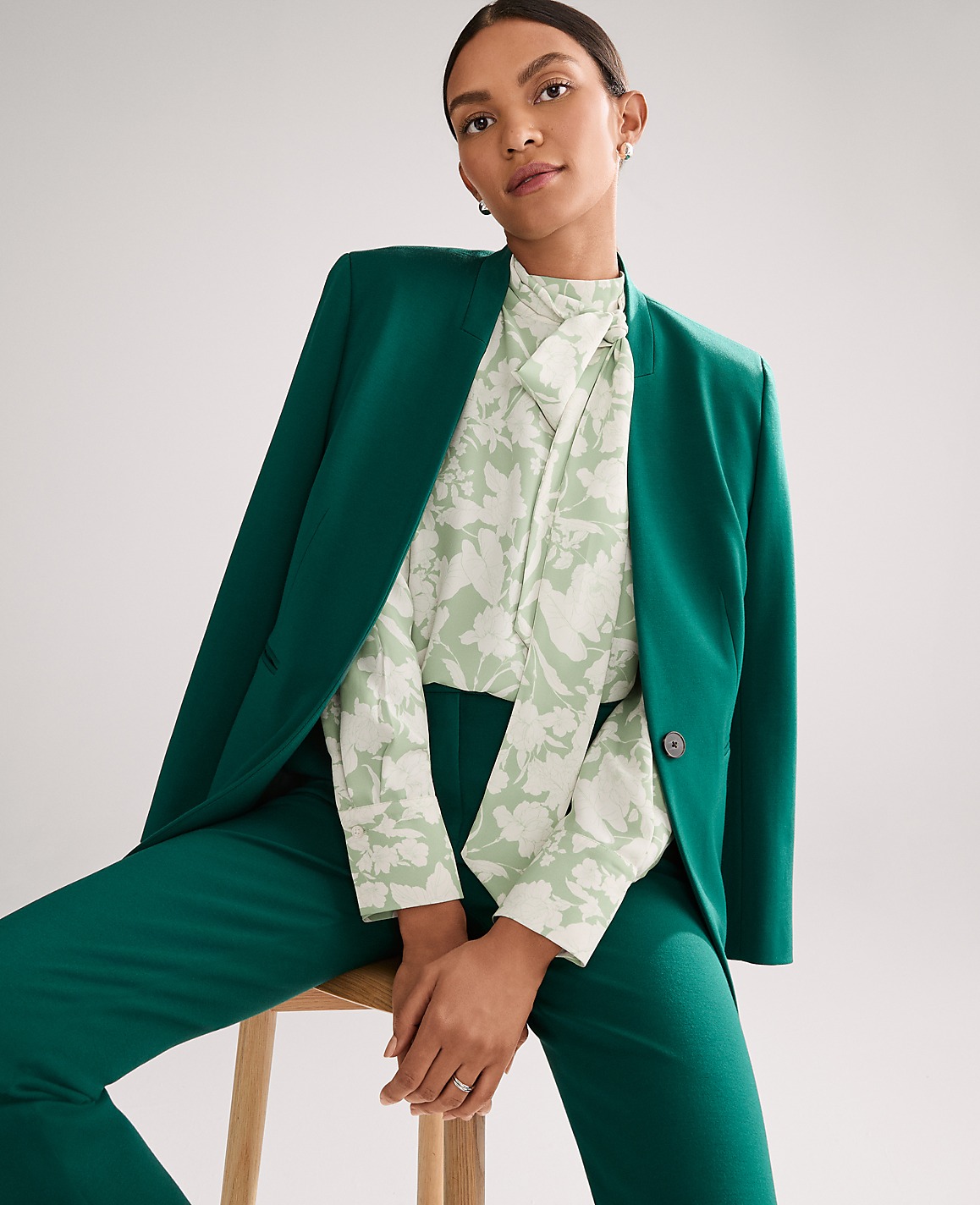The Collarless Blazer in Ponte