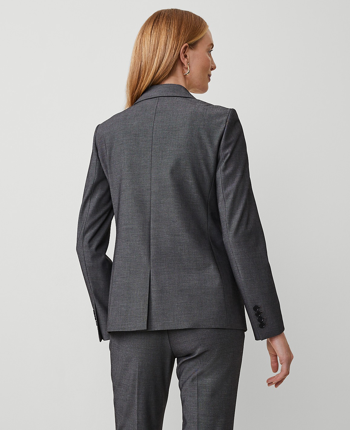 The Petite Long Single Button Blazer in Bi-Stretch