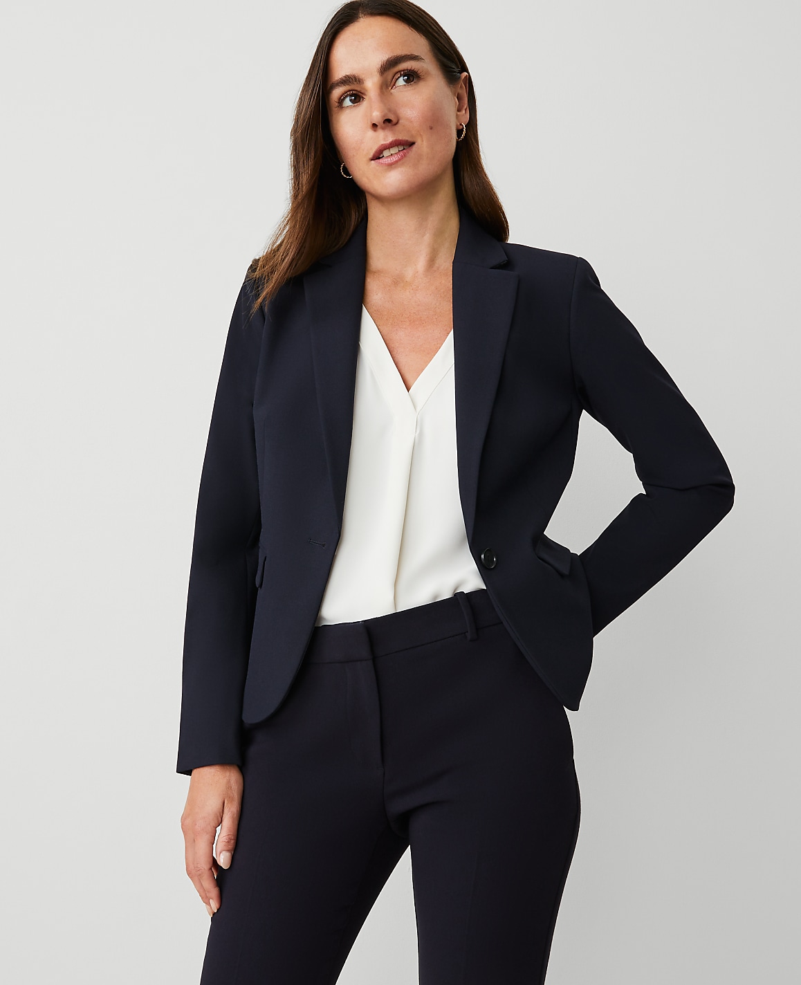 The Tall Notched Single Button Blazer in Seasonless Stretch