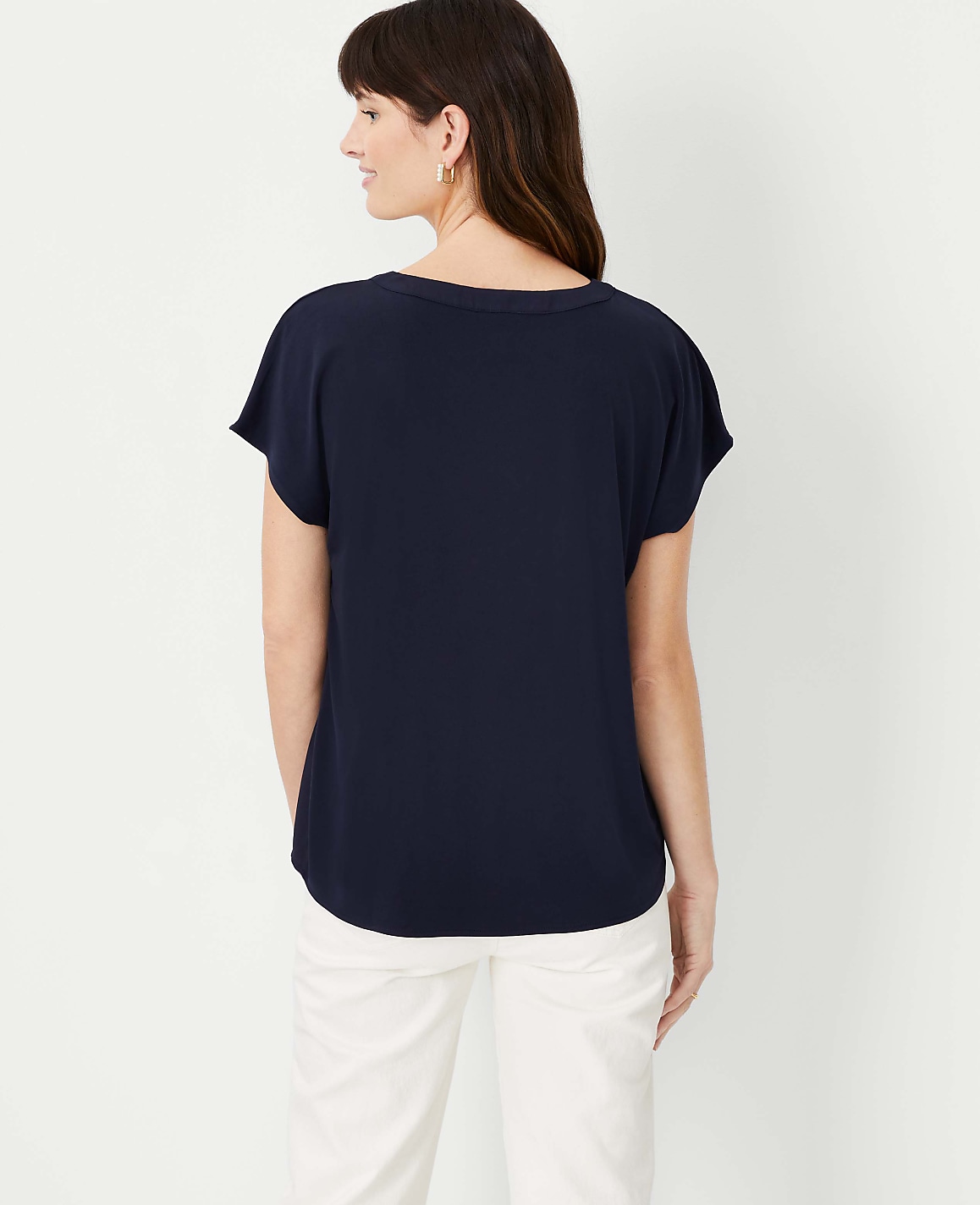 Mixed Media Pleat Front Top