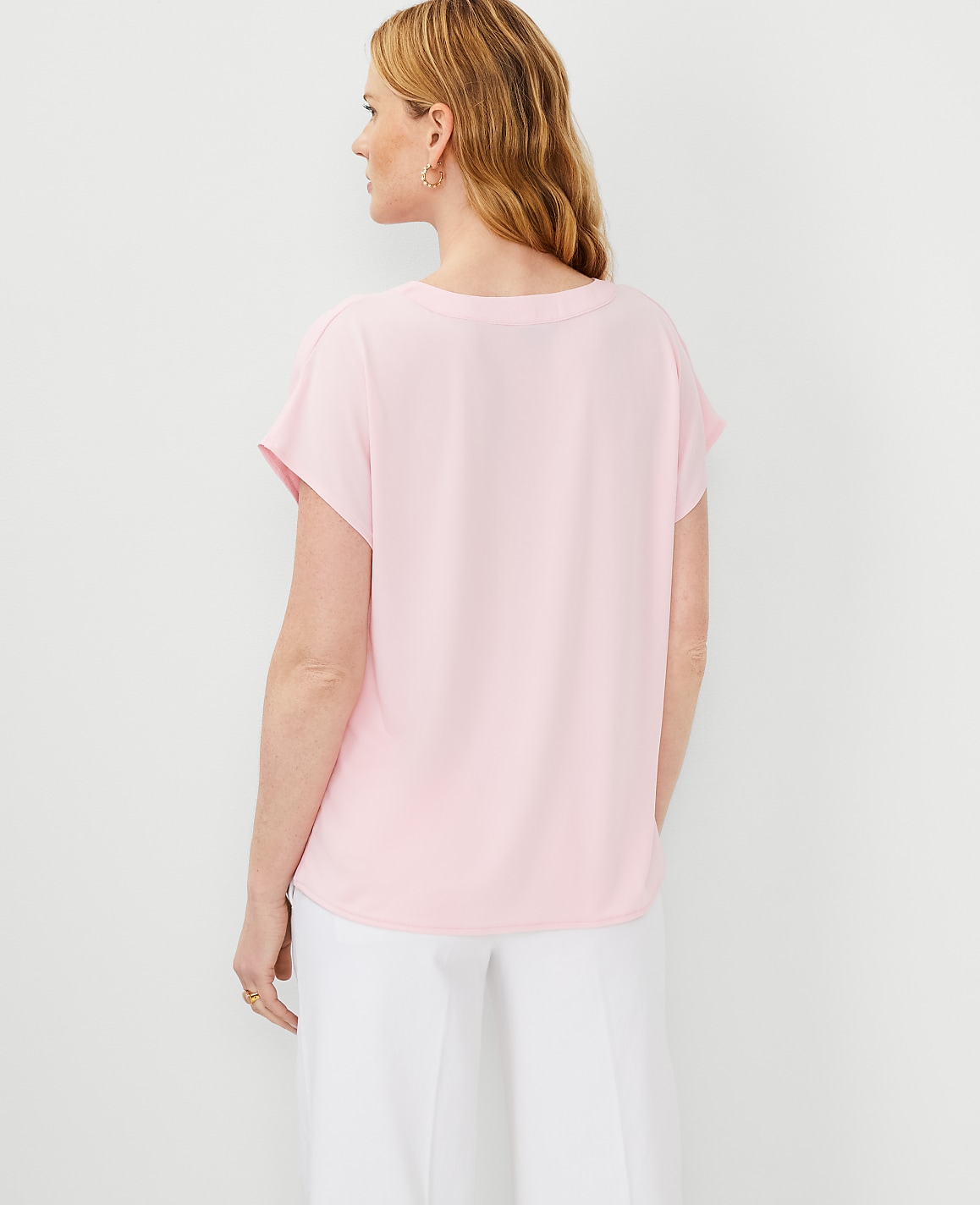 Mixed Media Pleat Front Top