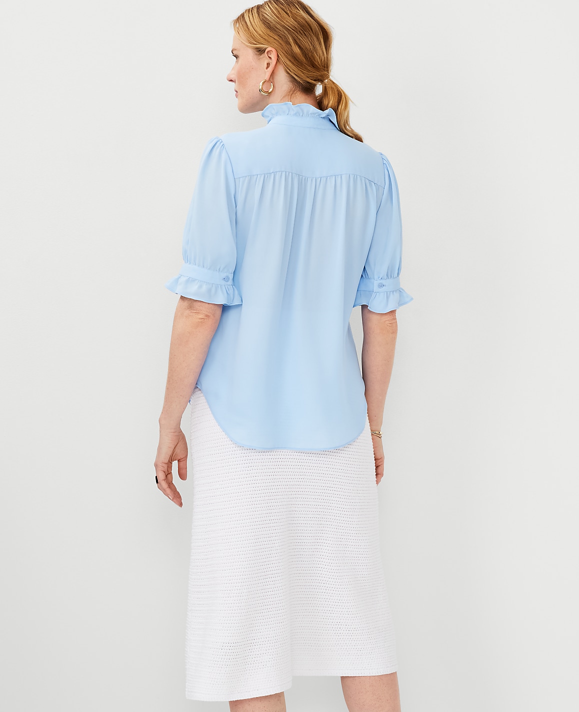 Petite Ruffle Collar Shirt