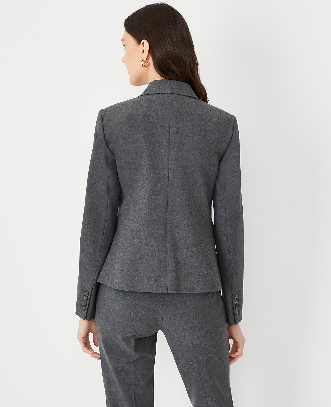 The Notched Single Button Blazer in Seasonless Stretch