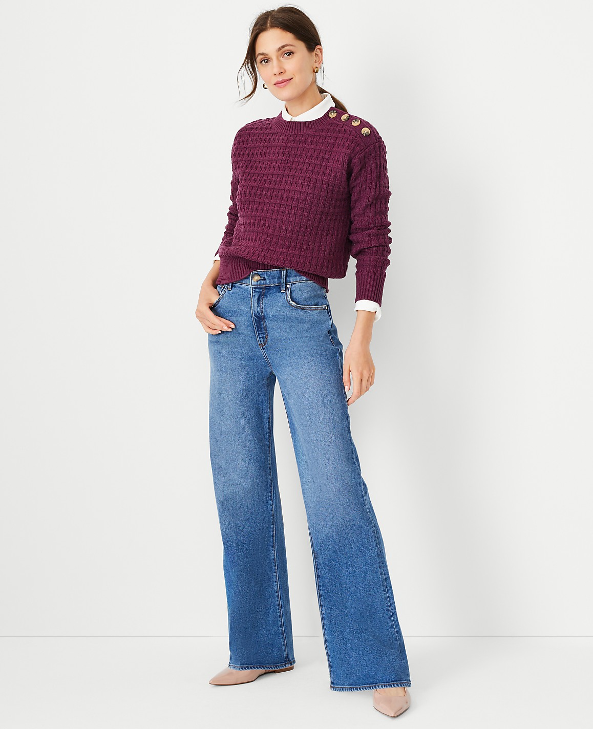 High Rise Wide Leg Jeans in Classic Mid Wash