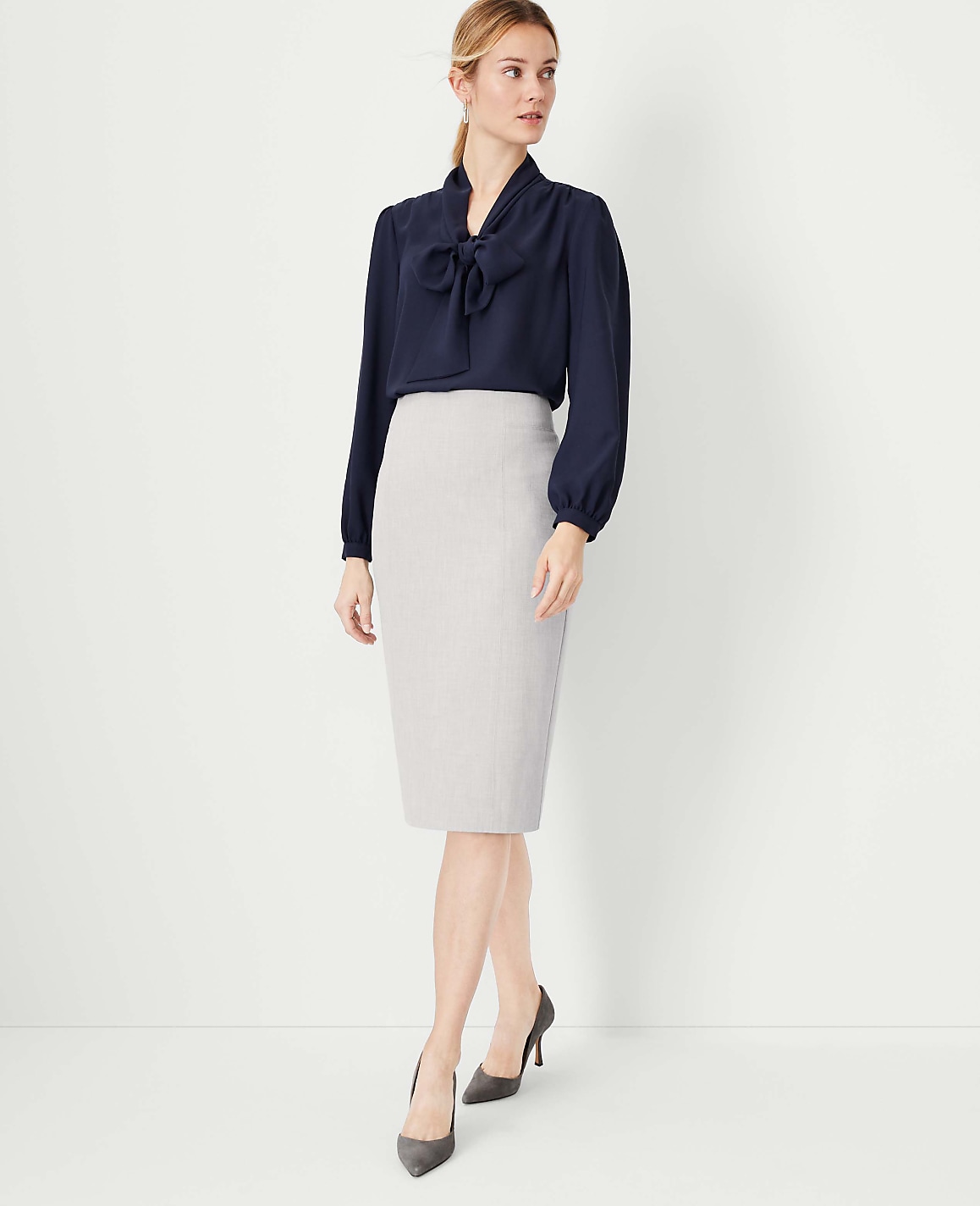 The Petite High Waist Seamed Pencil Skirt in Bi-Stretch