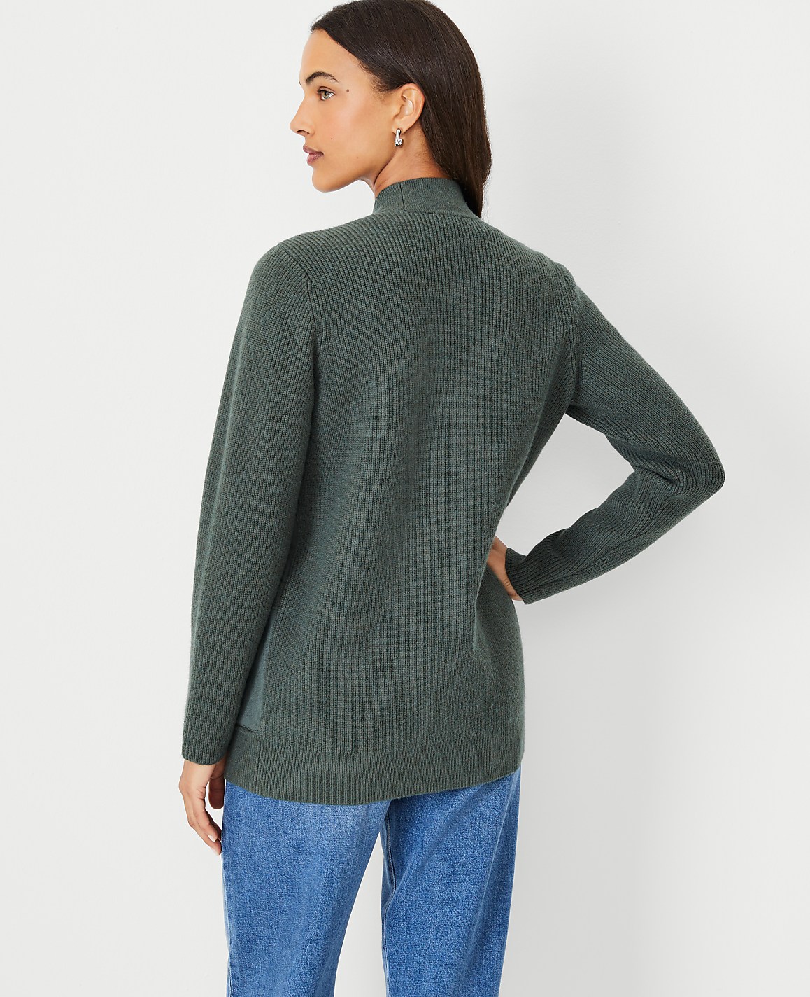 Faux Suede Mixed Media Cardigan