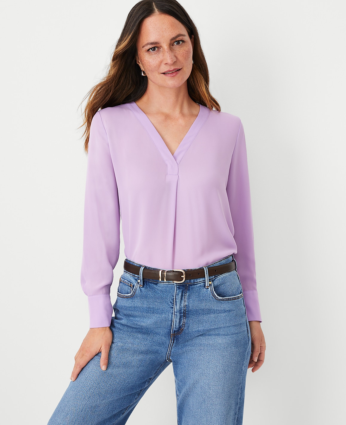 Mixed Media Pleat Front Top