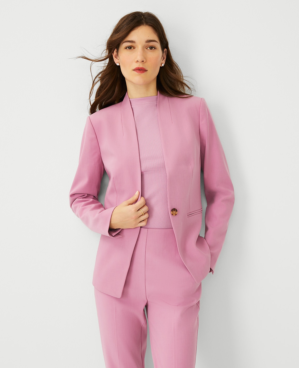 Shop Bi-Stretch Suiting Collection in Mauve | Ann Taylor