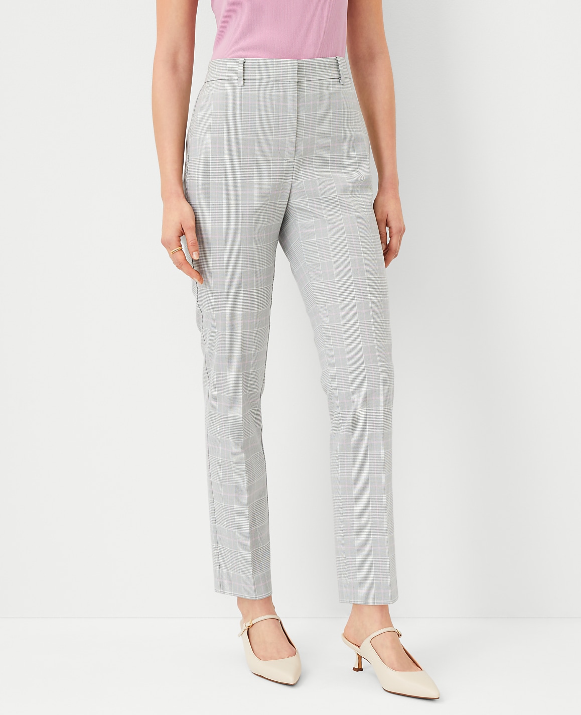 The High Rise Ankle Pant in Plaid - Curvy Fit image number null