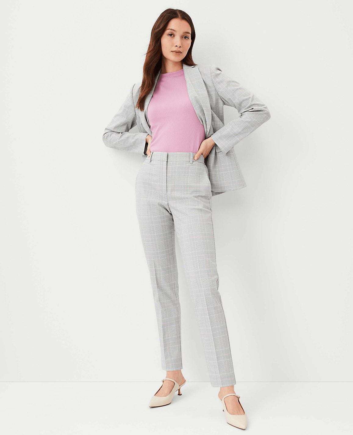 The High Rise Ankle Pant in Plaid image number null