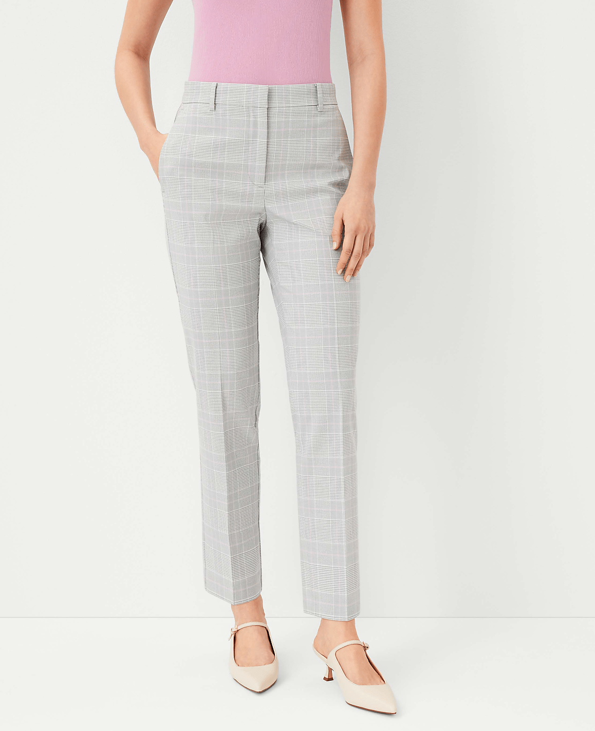 The High Rise Ankle Pant in Plaid image number null