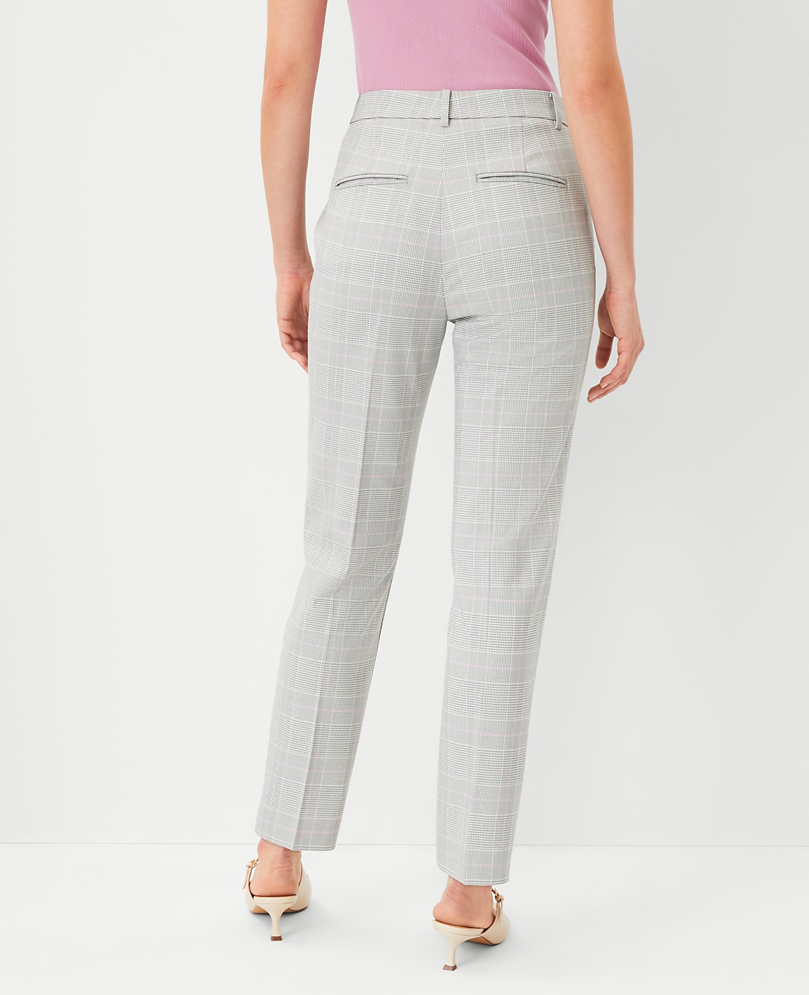 The High Rise Ankle Pant in Plaid - Curvy Fit image number null