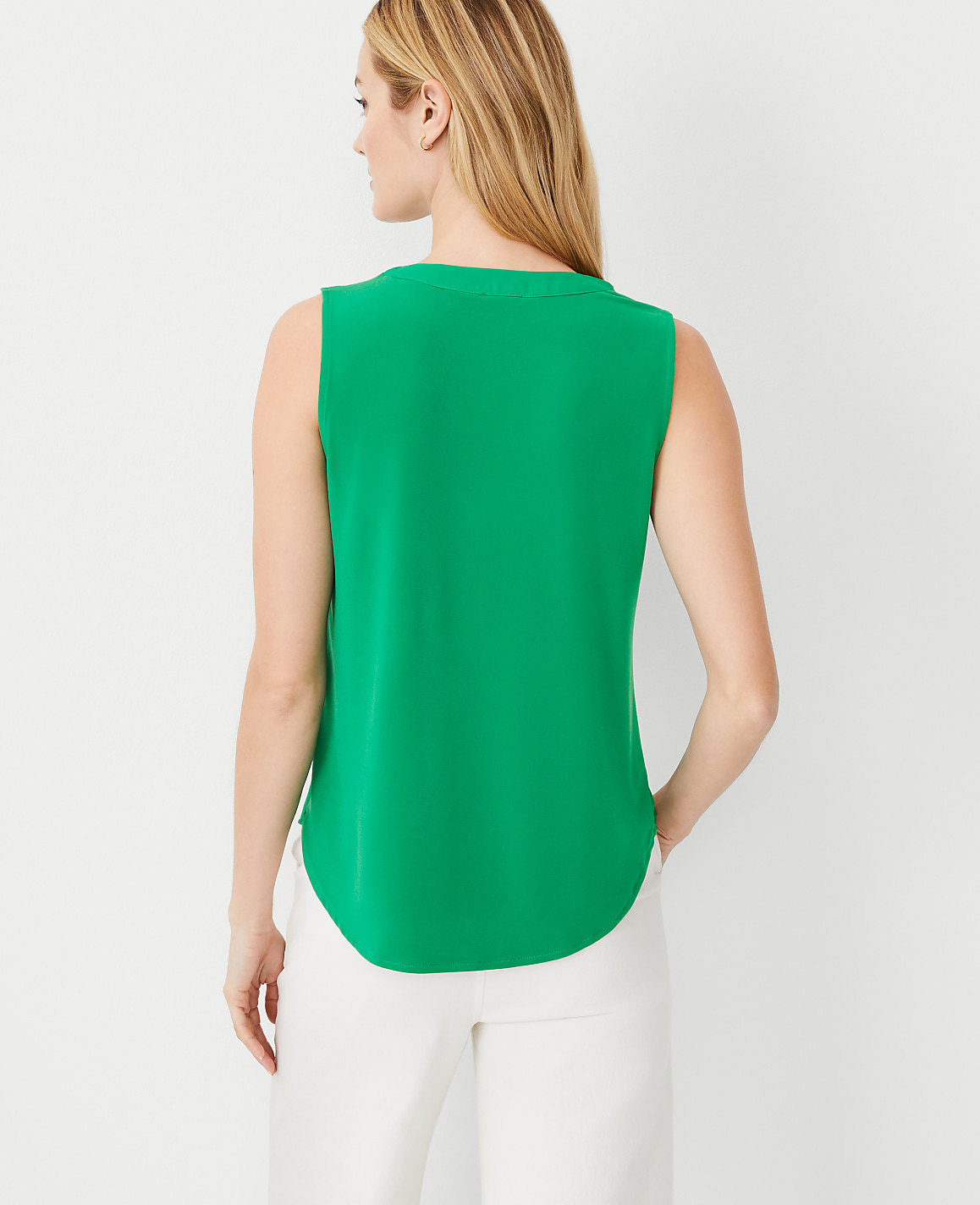Mixed Media Pleat Front Top