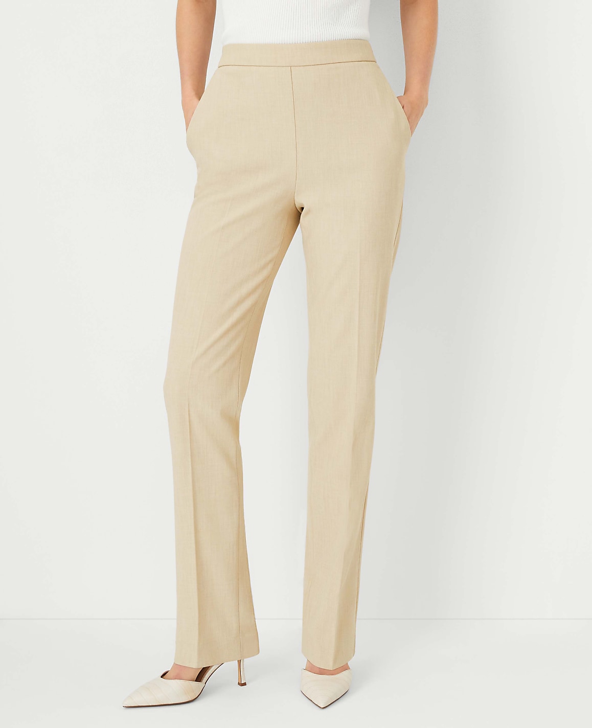 The Petite Side Zip Straight Pant in Bi-Stretch