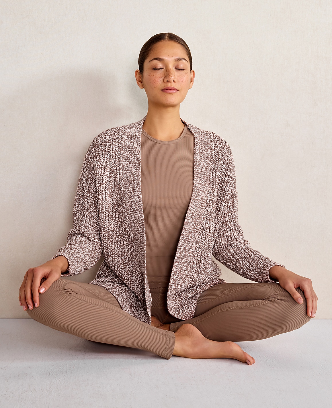 Haven Well Within Marled Knit Cocoon Cardigan