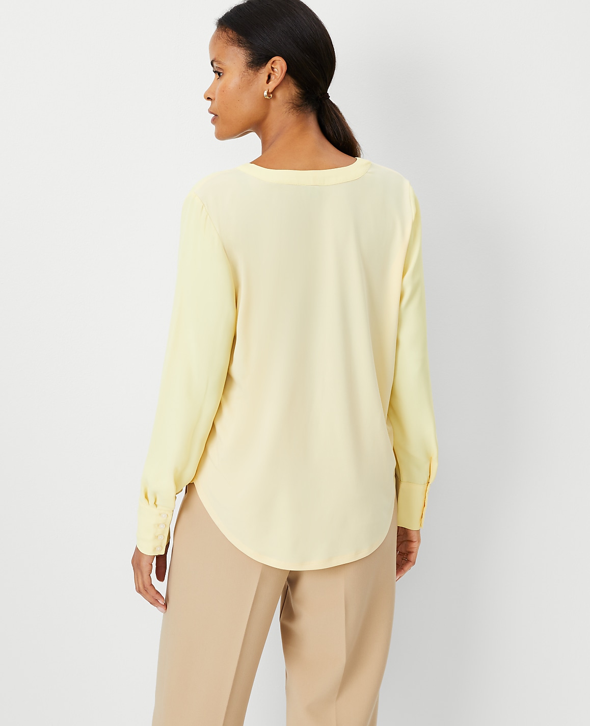 Mixed Media Pleat Front Top
