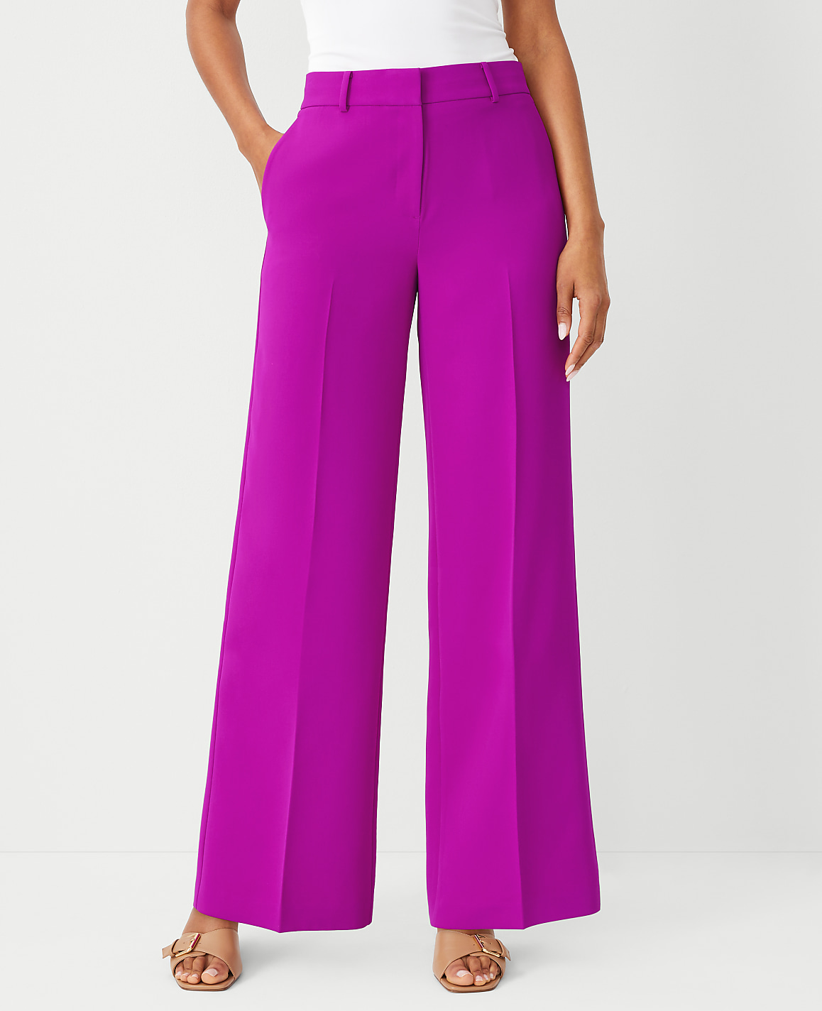 The Petite Wide Leg Pant in Crepe