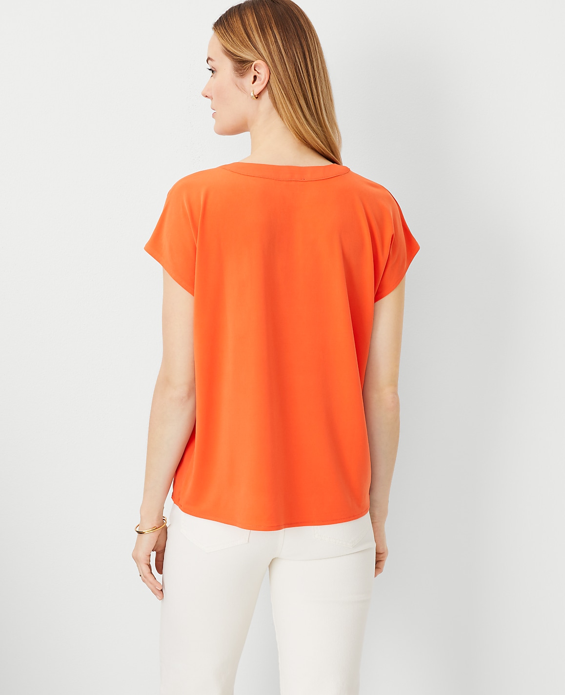Mixed Media Pleat Front Top