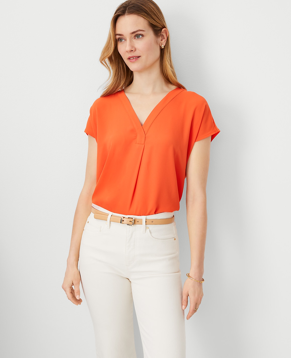 Mixed Media Pleat Front Top