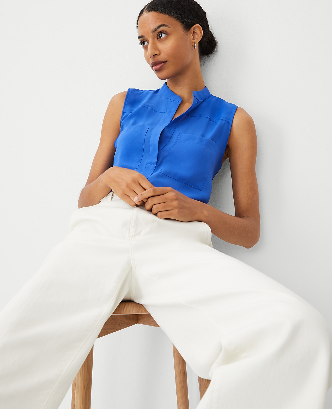 Petite Sleeveless Camp Shirt