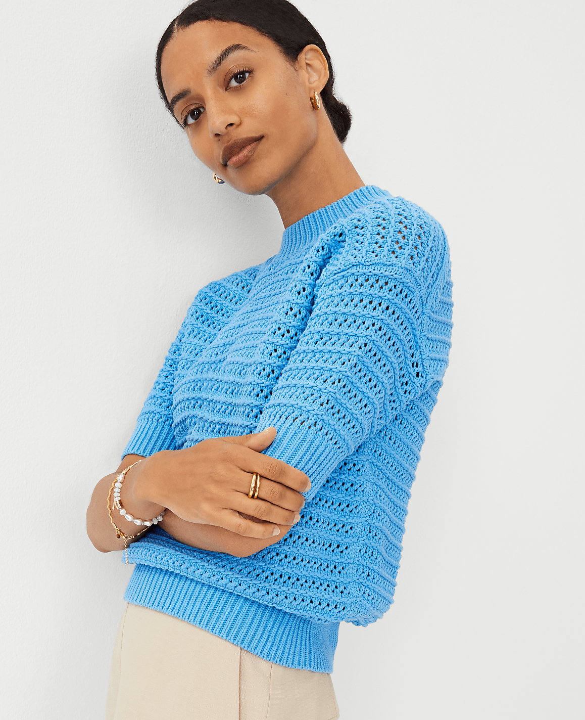 Petite Stitchy Sweater