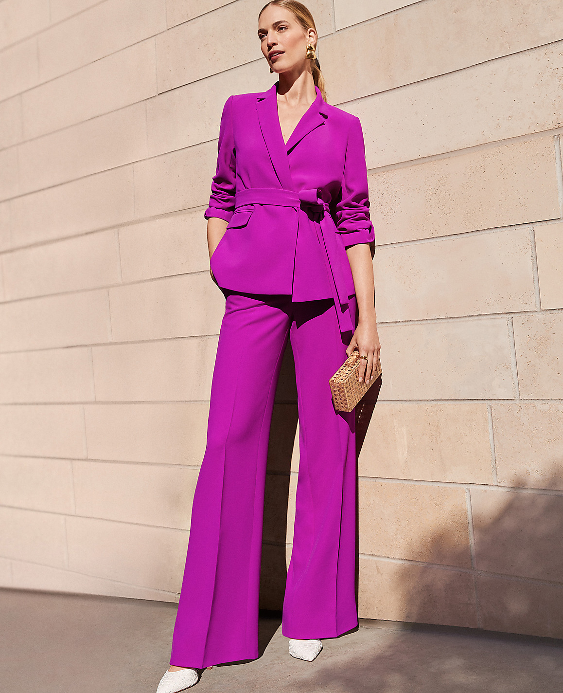 The Petite Wide Leg Pant in Crepe