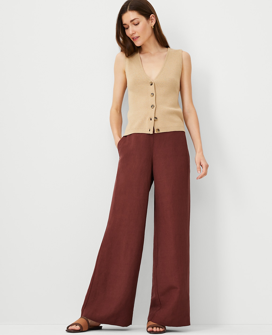 The Easy Palazzo Pant in Linen Blend
