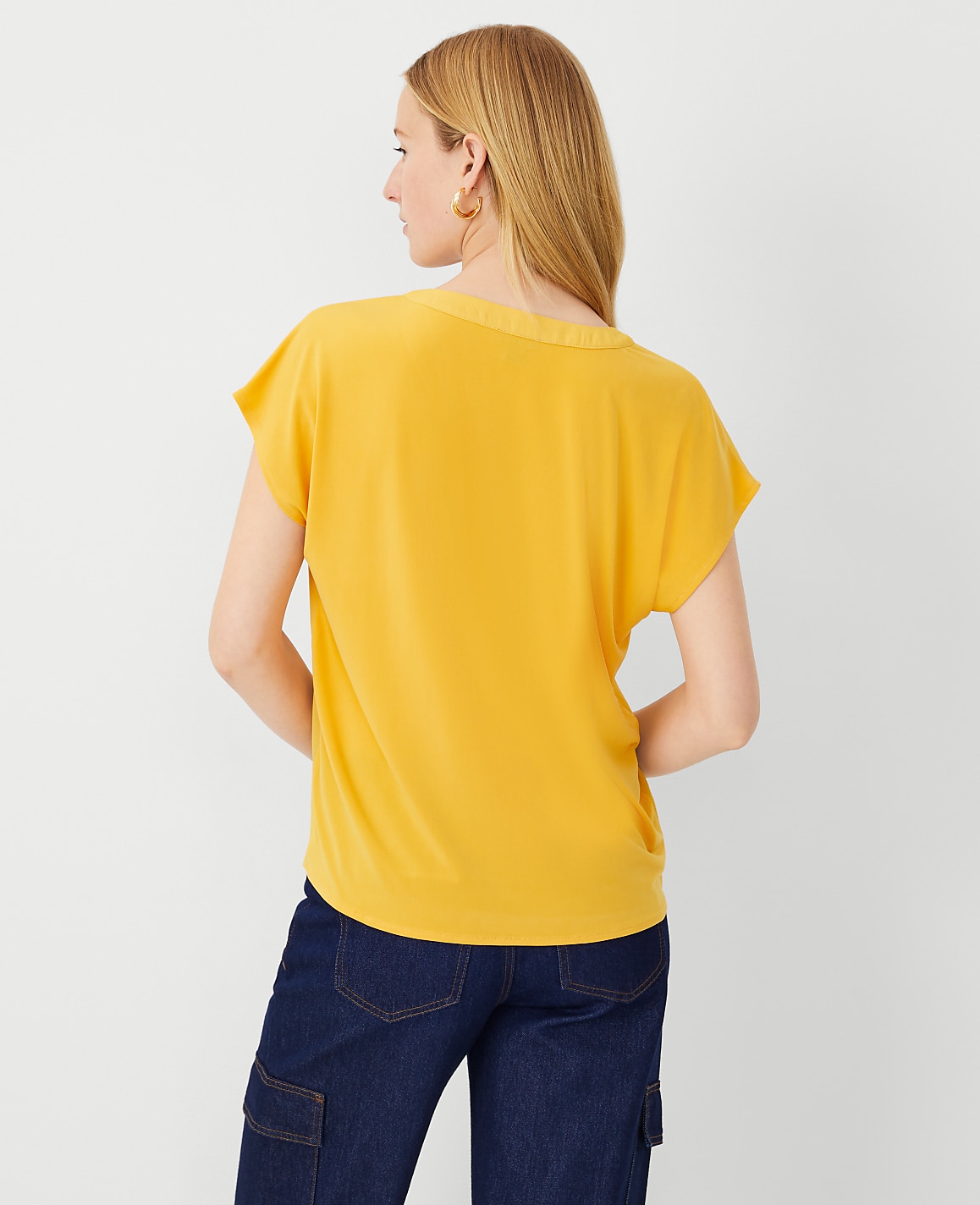 Mixed Media Pleat Front Top